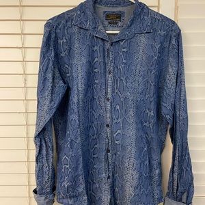 Zara Men’s “Denim Couture” Button-Down Slim. Med.